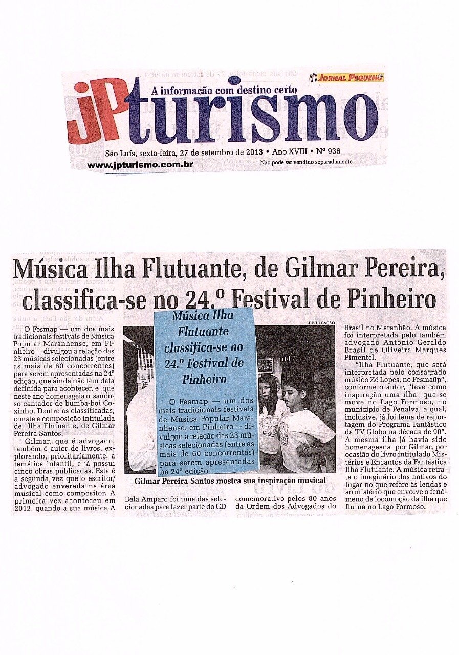 Música Ilha Flutuante, de Gilmar Pereira, classifica-se no 24º Festival de Pinheiro