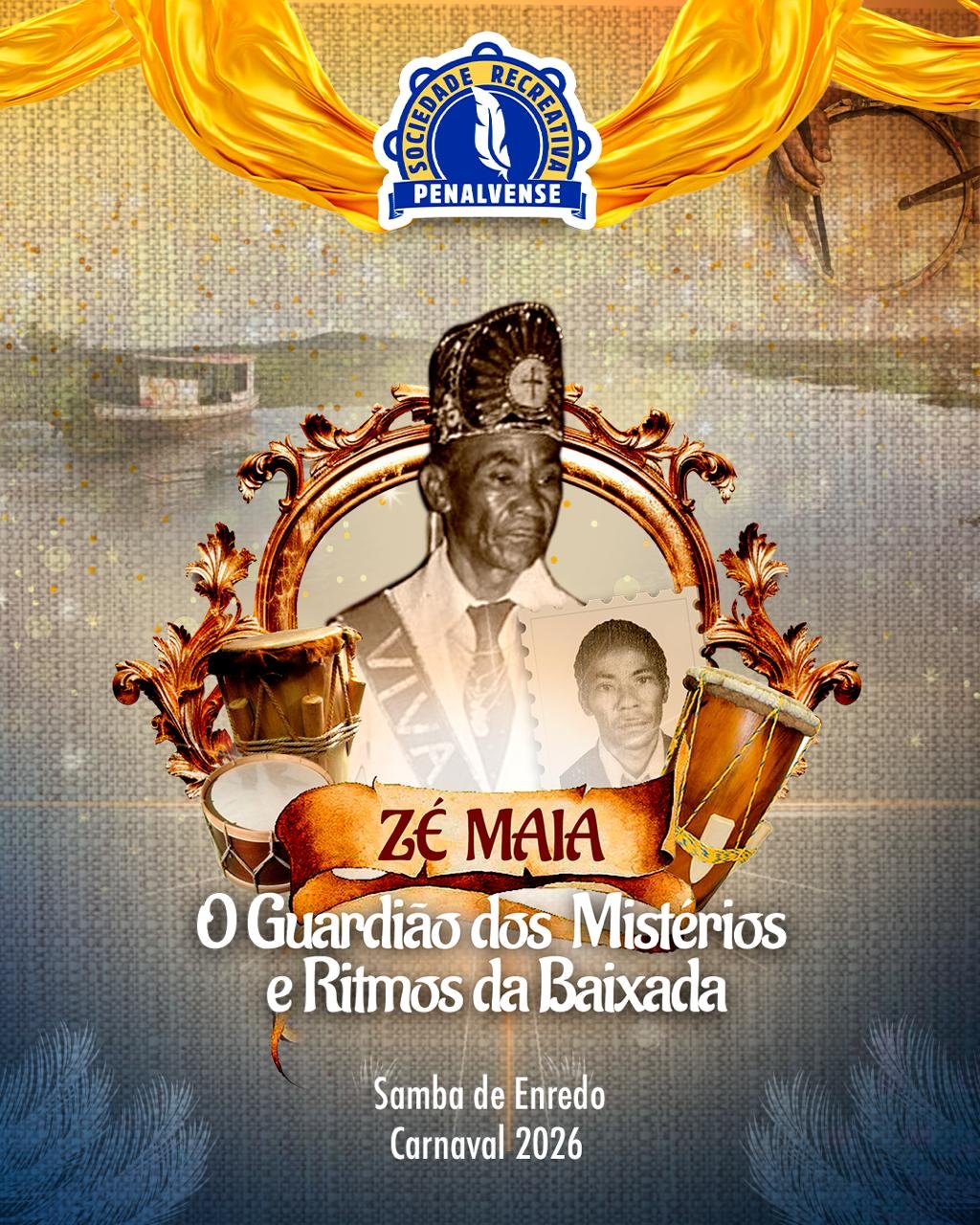 Esquentando os tambores! A Sociedade Recreativa Penalvense já definiu o tema do seu samba de enredo para 2026: a homenagem será a Zé Maia – o “Guardião dos Mistérios e Ritmos da Baixada”, o mais famoso pai de santo da Baixada Maranhense. Nasceu no povoado Nova Iorque no município de São João Batista-MA. Grande parte de sua vida decorreu no povoado Lagoa no município de Penalva-MA; teve sete filhos e faleceu em 2007 aos 77 anos. Zé Maia foi um exímio dançarino apaixonado pelas festas da região — especialmente as Caixeiras do Divino de Camunhenga, Baile de São Gonçalo e o Bumba Meu Boi Treme-Terra — e reconhecido pela generosidade com os enfermos e necessitados, a quem oferecia esperança e consolo. Além disso, era consultor de políticos e artistas do Maranhão e mantinha uma tenda espírita onde recebia visitantes de todo o país. A letra do samba foi assinada por Gilmar Pereira e Zeca Melo. O lançamento está previsto para o fim do ano, tanto em plataformas de streaming quanto no YouTube. Com este trabalho, os compositores buscam reviver os feitos desse homem de origem humilde, para que ele não seja esquecido. (Trecho do samba): Êh! Parrê! Iorubá, Xangô! O tambor na Lagoa já rufou, anunciando pai Zé Maia. Hoje vai ter terecô.